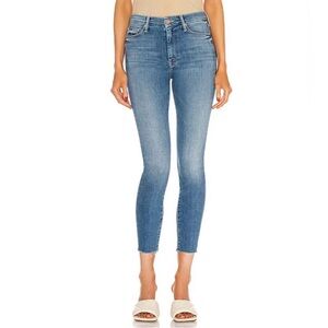 MOTHER Blue Ankle Cropped Jeans